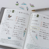 Hobonichi - Pegatinas iyo okumi: Transparent Embroidery Sticker Set - My Garden