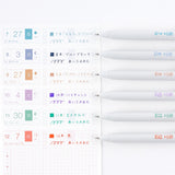 Hobonichi - TSUKI no IRO Uniball One 0.38mm Set of 6 with Case | July - Dec