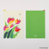 Hobonichi - Keiko Shibata Writing Template: Swaying tulips Pencil Board for A5 Size