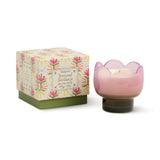 Paddywax – Bronzed Gardenia Tulip Glass Scented Candle 5.5oz/155g | Purple and Green Glass Candle