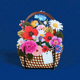 Alljoy Design - Tarjeta 3D Pop Up Miniature World | Cesta de flores