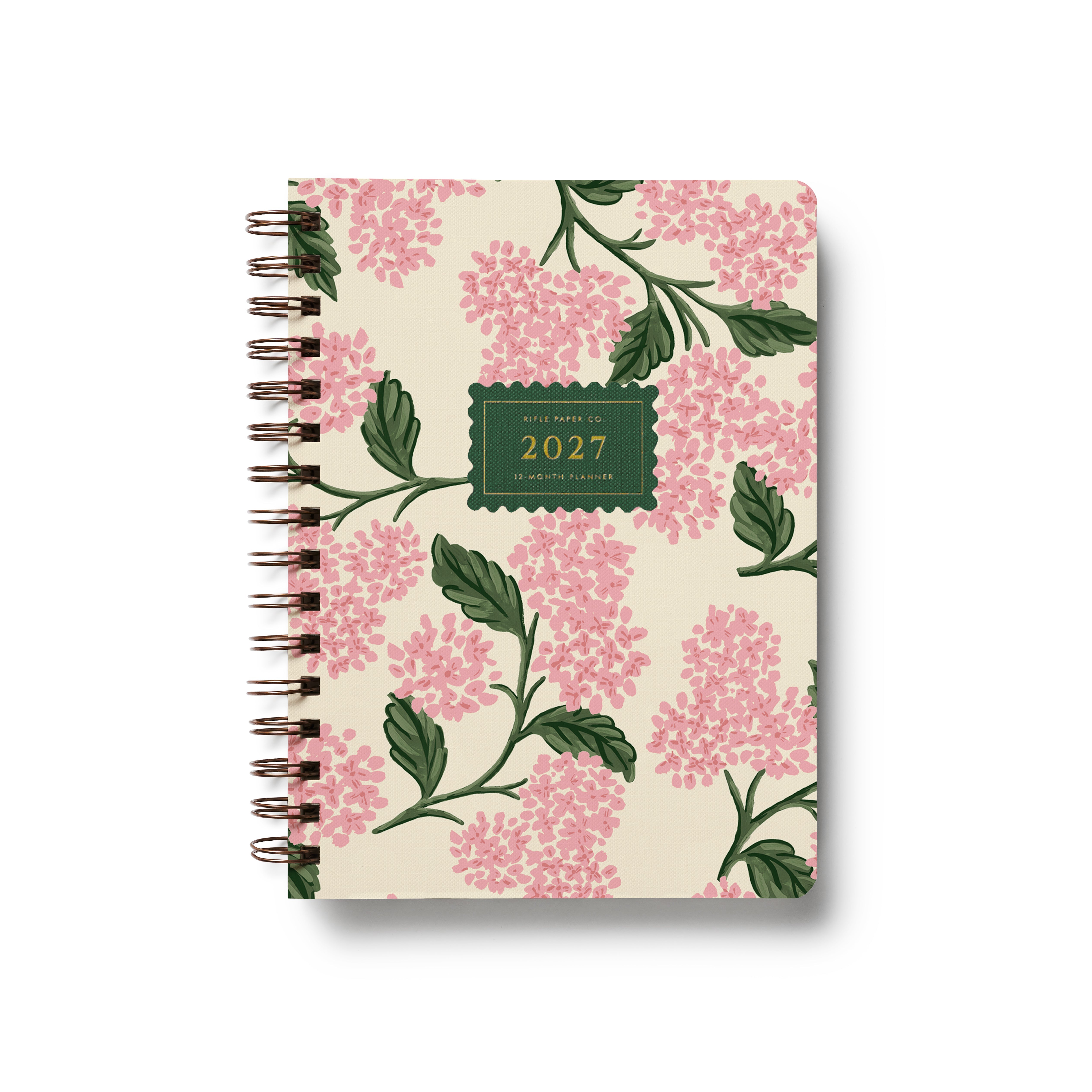Cubierta de la agenda 2027 Pink Hydrangea de Rifle Paper Co.