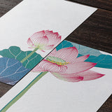 Midori - Bloc de papel para cartas  Florales Kami  Silk-Printing | Lotus