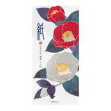 Midori - Message Letter Pad 579 Silk-Printing Red and White Camellia