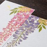 Midori - Bloc de papel para cartas Edición Limitada Verano |  604 Set Silk-Printing Wisteria S2