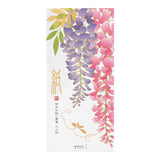 Midori - Bloc de papel para cartas Edición Limitada Verano |  604 Set Silk-Printing Wisteria S2