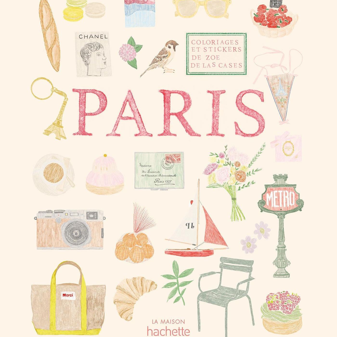 Libro para colorear y pegatinas Paris de Zoé de Las Cases – portada