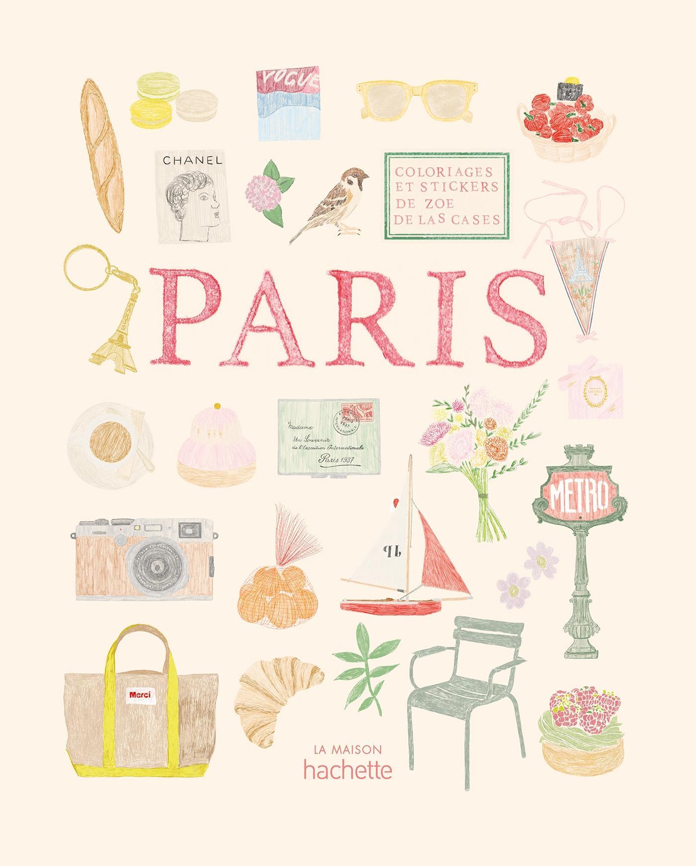 Libro para colorear y pegatinas Paris de Zoé de Las Cases – portada