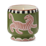 Paddywax -  A Dopo 8 oz Handpainted Candle "Tiger" Ceramic - Black Cedar & Fig