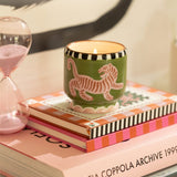 Paddywax -  A Dopo 8 oz Handpainted Candle "Tiger" Ceramic - Black Cedar & Fig