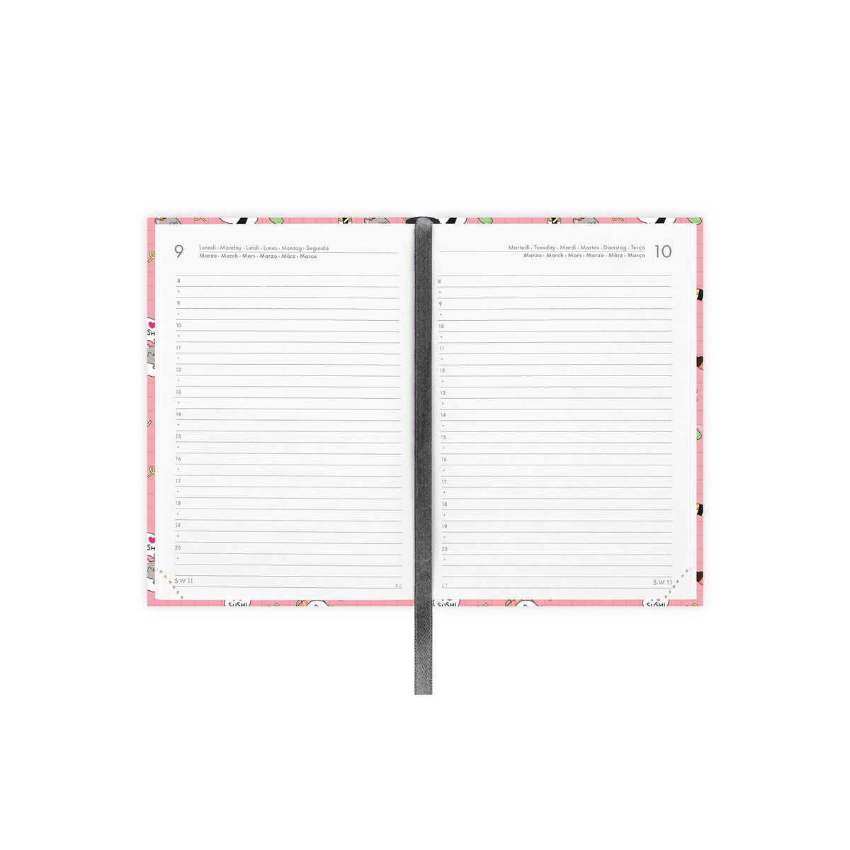 Agenda Diaria de 12 Meses 2026 - Small - Sushi Cat