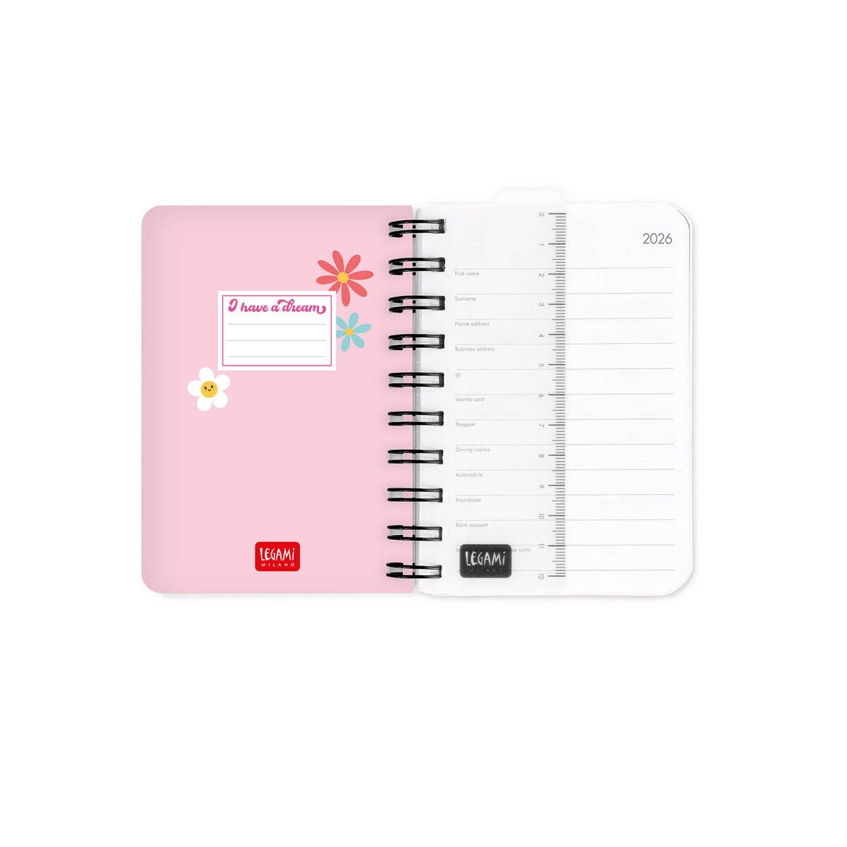 Agenda Diaria 2026 con Espiral Small - Happy Daisy