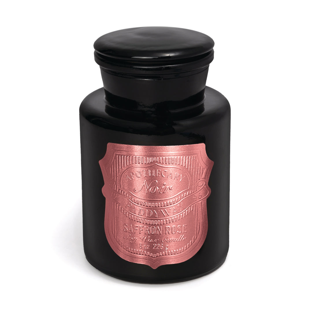 Paddywax - Apothecary Noir 8 oz. Soy Wax Candle | Saffron Rose