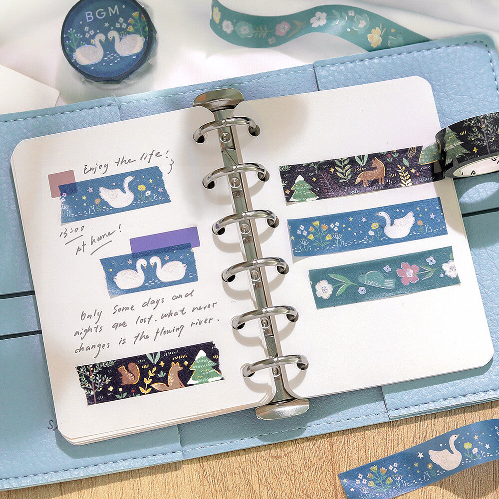 BGM - Washi Tape | Nordic Forest - Swan Lake