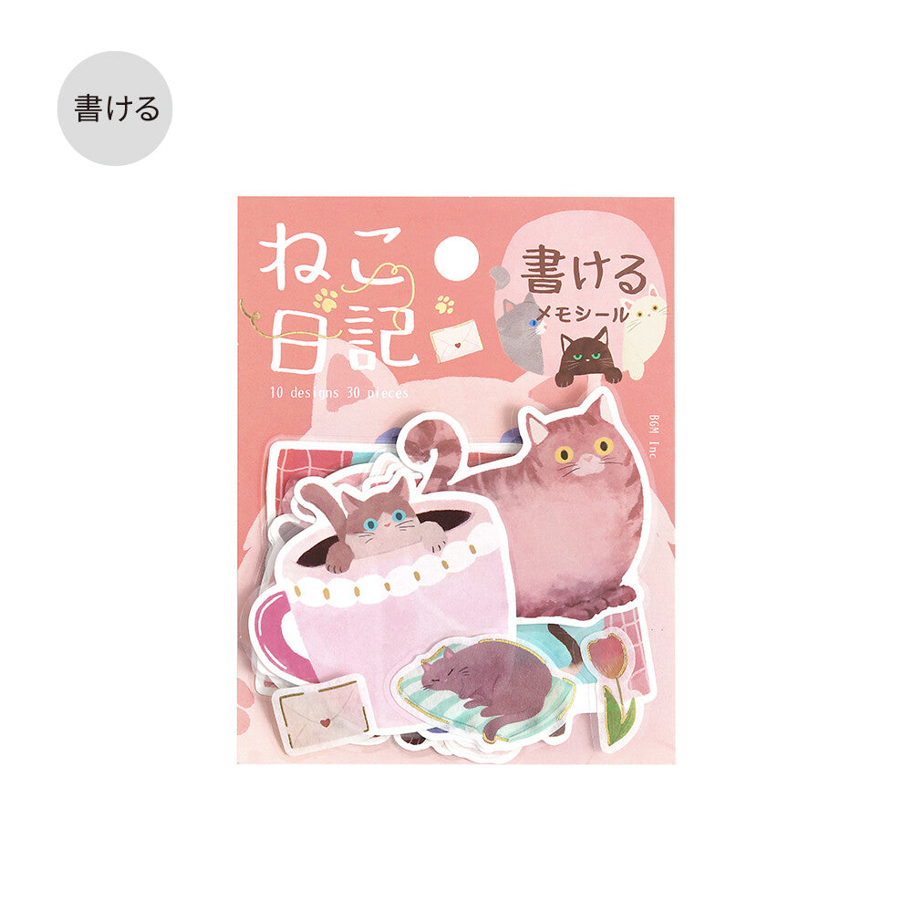 BGM - Pegatinas Memo Cat Diary | Pink