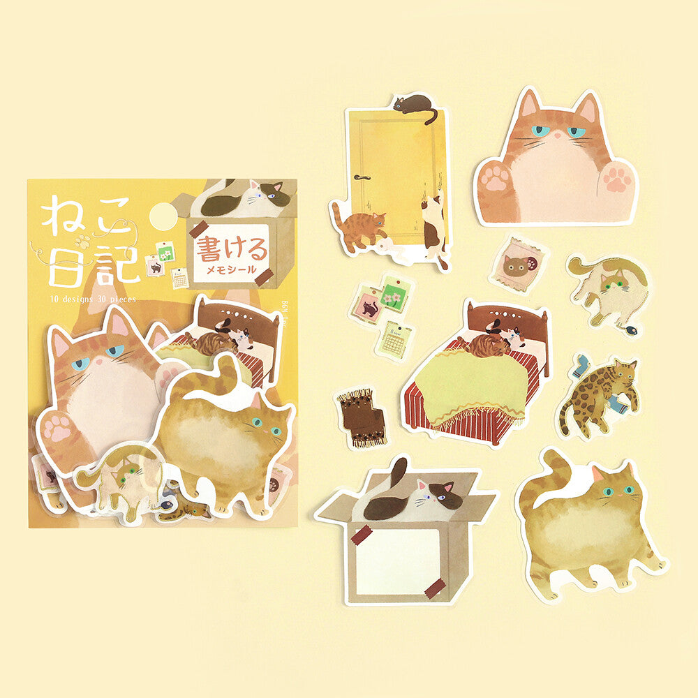 BGM - Pegatinas Memo Cat Diary | Yellow