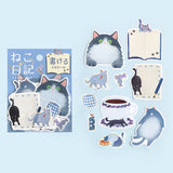 BGM - Pegatinas Memo Cat Diary | Blue