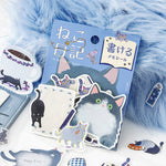 BGM - Pegatinas Memo Cat Diary | Blue