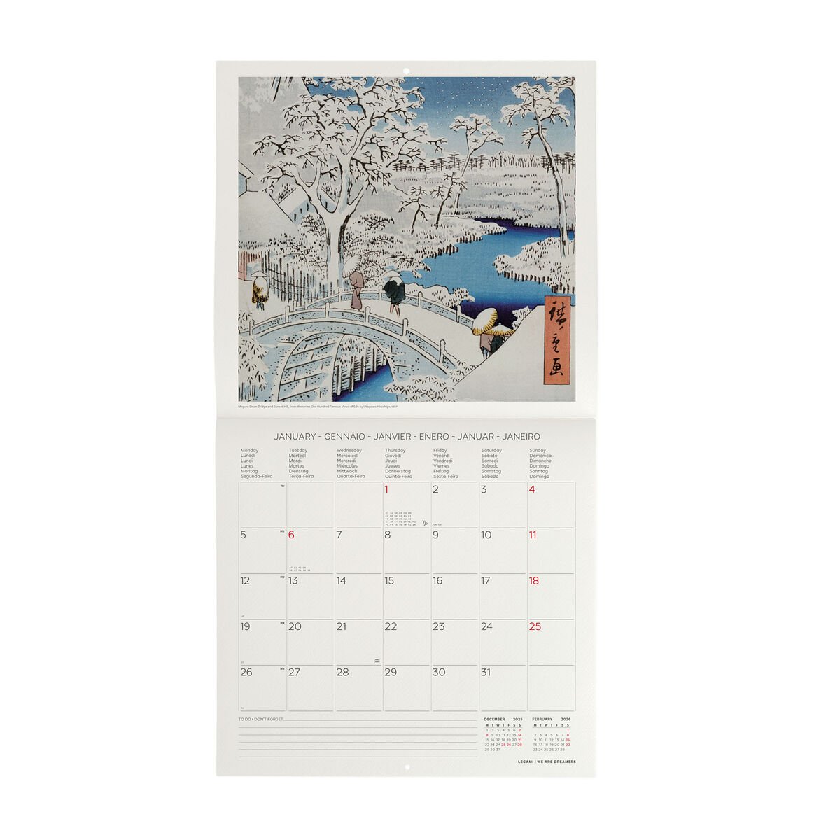 Calendario de Pared 2026 - Japanese School