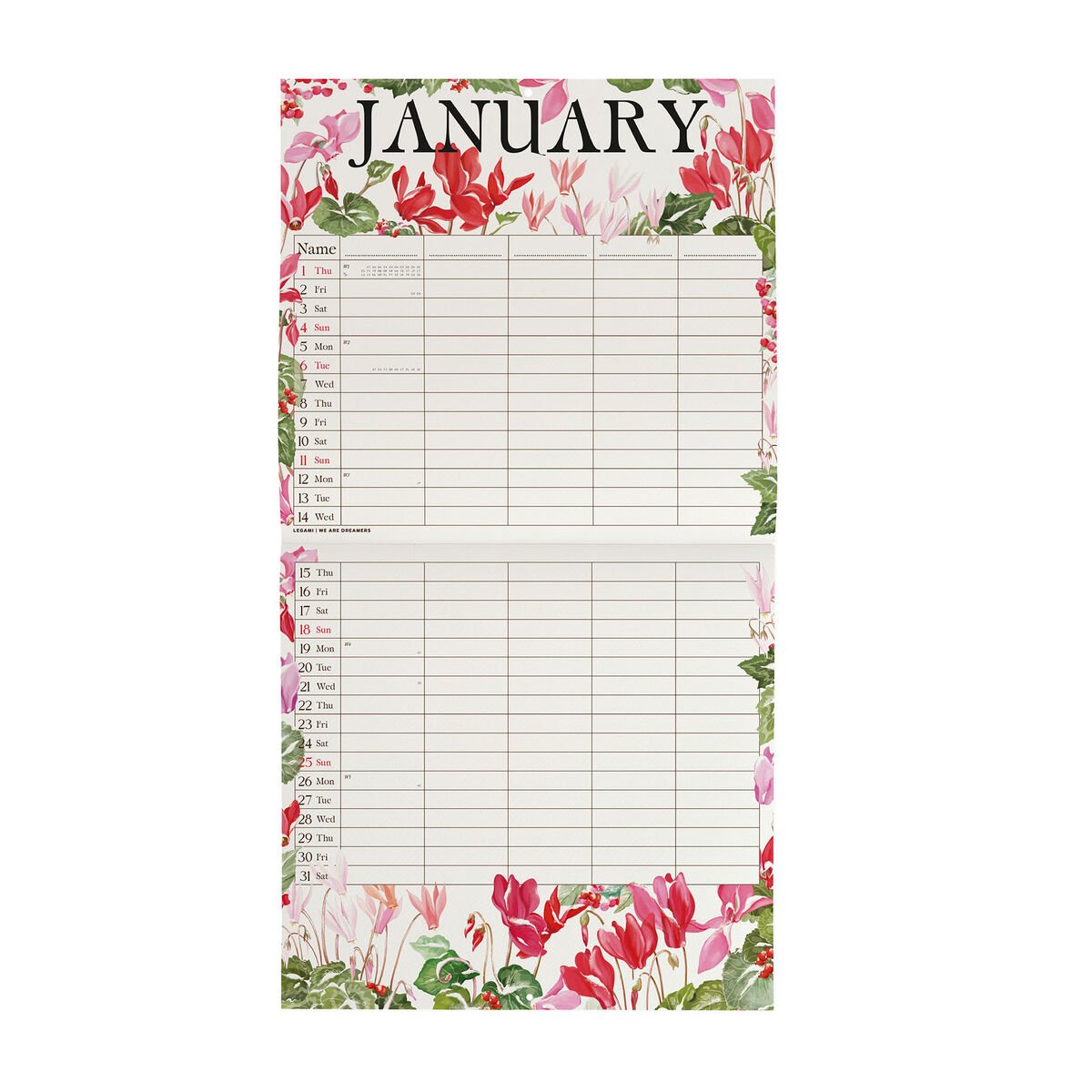 Calendario de Pared 2026 - My Secret Garden