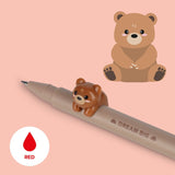 Legami - Gel Pen - Lovely Friends | TEDDY BEAR - Red ink