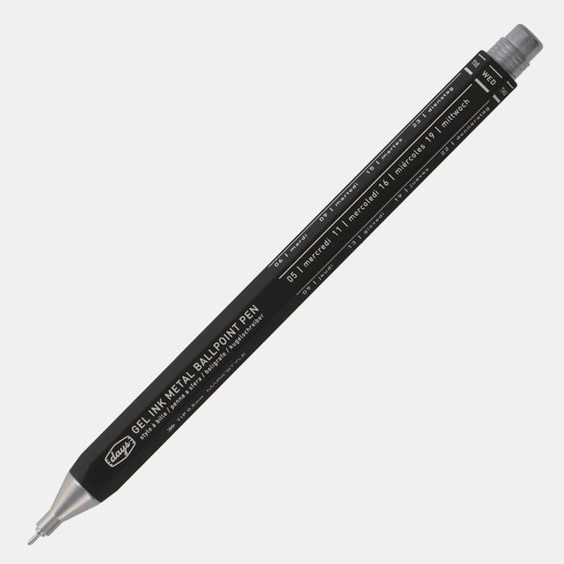 Mark's - Days Gel Ink Metal Pen Bolígrafo de Gel | Negro