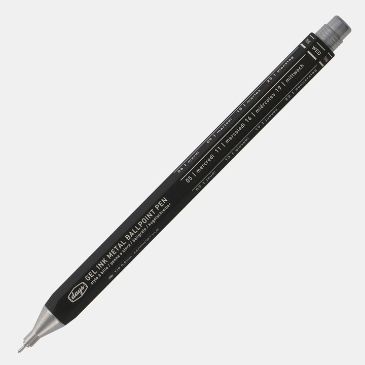 Mark's - Days Gel Ink Metal Pen Bolígrafo de Gel | Negro