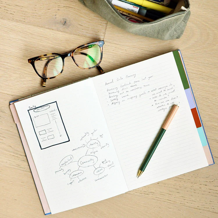 Kikkerland Inkerie – Cuaderno con separadores y regla