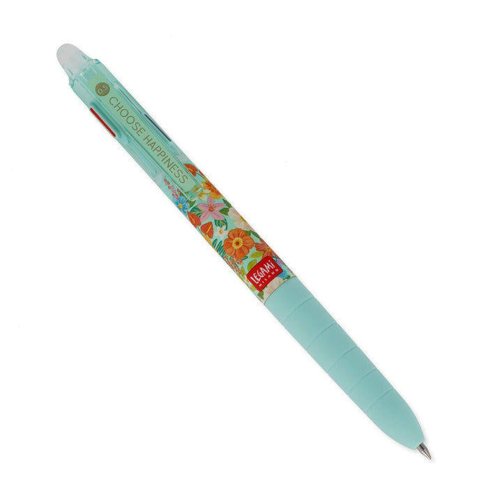 Legami - Bolígrafo de Gel Borrable de 3 colores 0.5mm | Happy Flowers