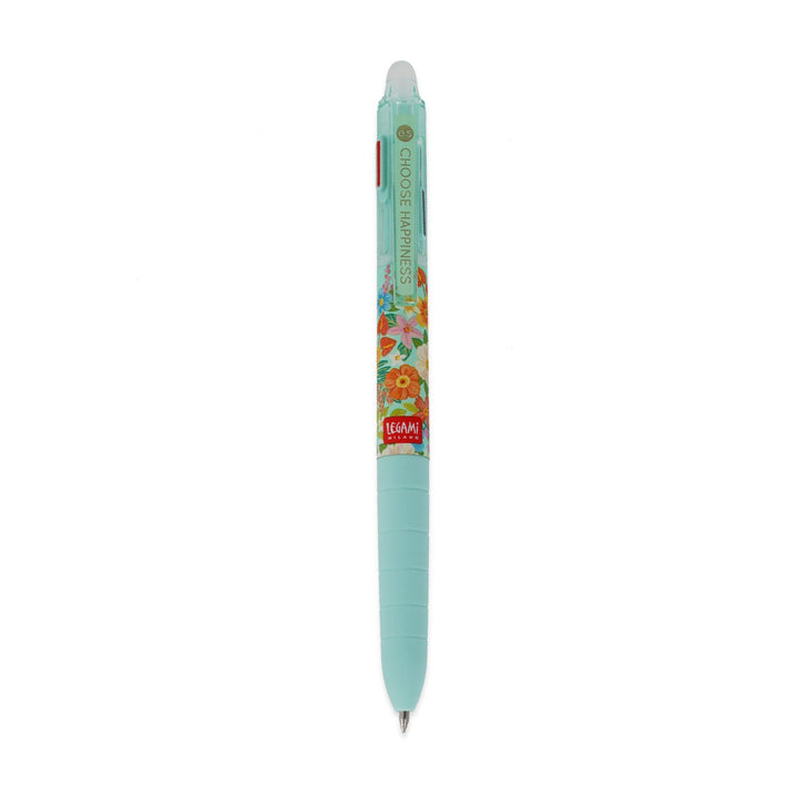 Legami - Bolígrafo de Gel Borrable de 3 colores 0.5mm | Happy Flowers