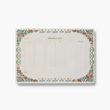 Rifle Paper Co. – Rosette Weekly Desk Pad - Planificador semanal sin fechas