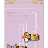 Designworks Ink - Set of 2 Pen Clips - Butterfly & Mushroom