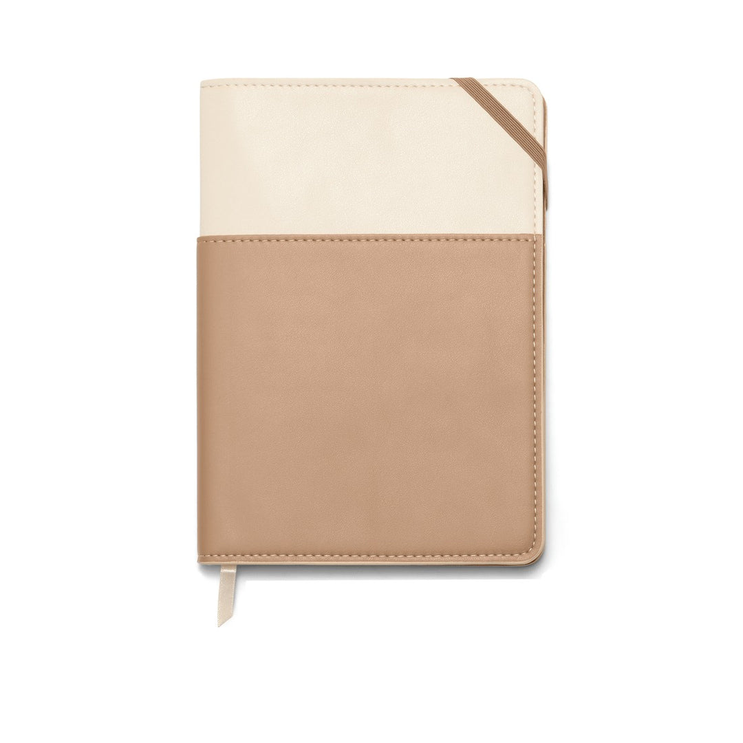 Designworks Ink - Vegan Leather Pocket Journal - Cuaderno con Líneas A5 | Ivory + Oat Milk