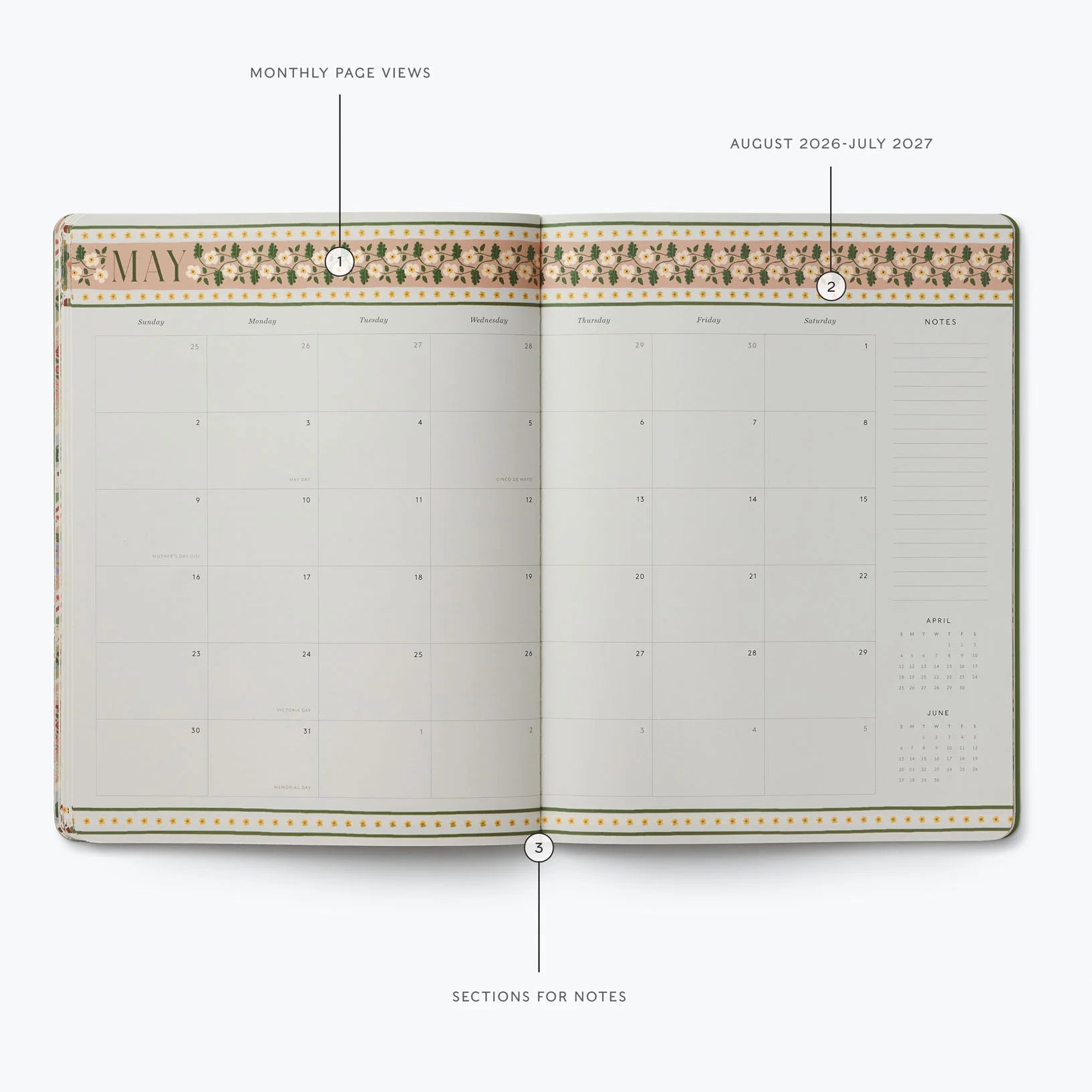 Rifle Paper Co. – Agenda Académica 2026-2027 | Paisley Appointment Notebook