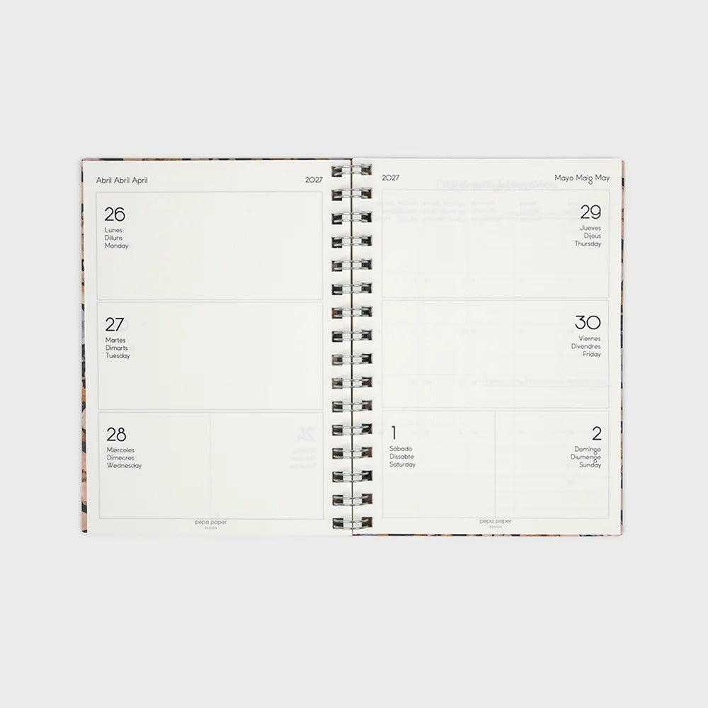 Pepa Paper – Academic Planner 2026-27 | Week to View | A5 | Pressed Flowers Dark