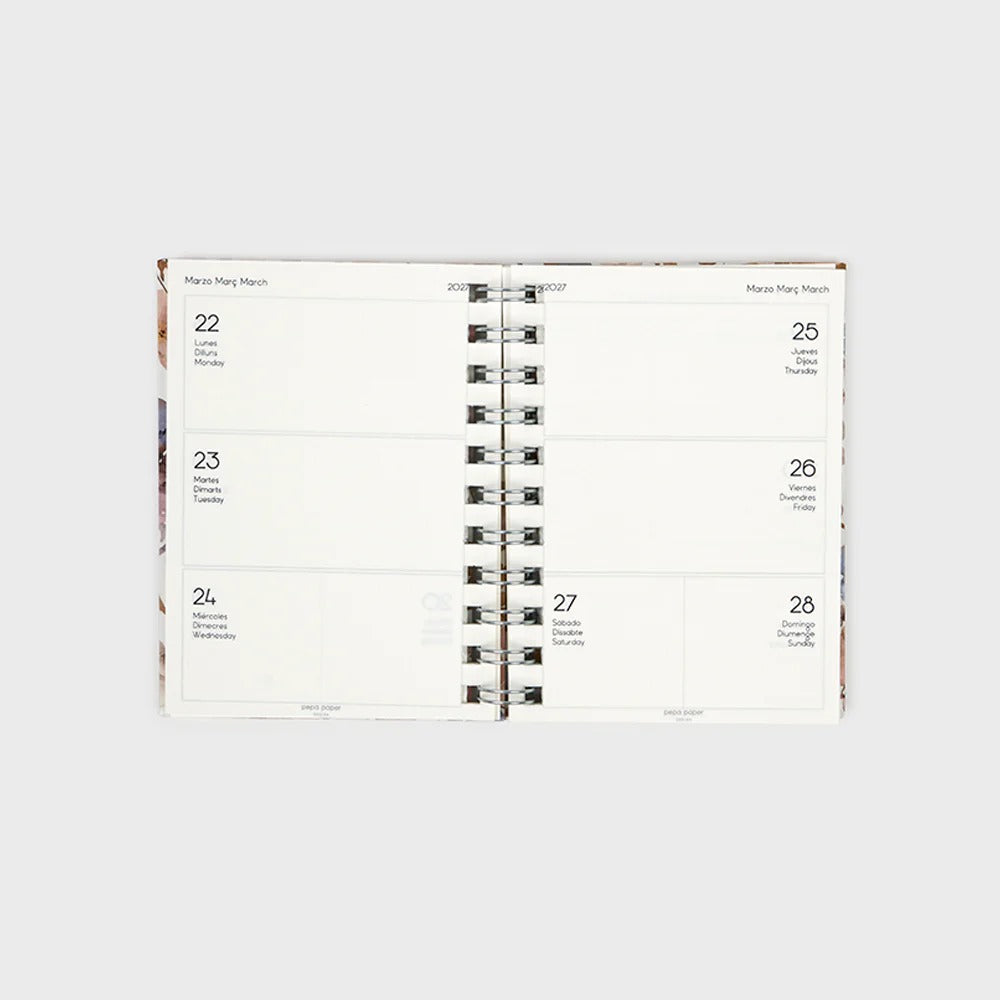 Pepa Paper - Academic Diary 2026-27 | Week to View | A6 | Pressed Flowers Light