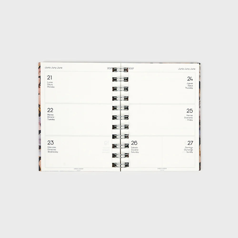 Pepa Paper – Academic Planner 2026-27 | Week to View | A6 | Pressed Flowers Dark