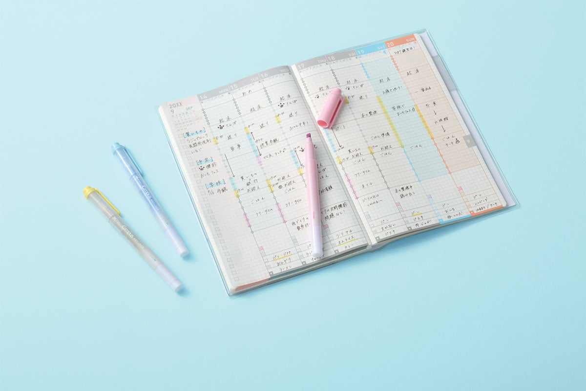 Kokuyo - Jibun Techo 2027 First Kit | Agenda semanal A5 Slim | Rosa — interior y detalles
