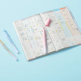 Kokuyo - Jibun Techo 2027 First Kit | Agenda semanal A5 Slim | Ovejas · Naranja — interior y detalles