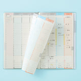 Kokuyo - Jibun Techo 2027 First Kit | Agenda semanal B6 Slim | Ovejas · Azul — interior y detalles