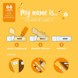 Legami - Set de 66 Etiquetas Adhesivas | My Name Is Teddy Bear