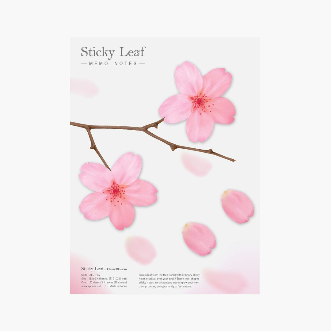 Appree - Notas Adhesivas | Flores de Cerezo Rosa | Tamaño L