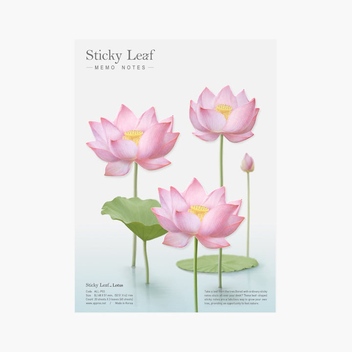 Appree - Notas Adhesivas | Flores de Loto Rosa | Tamaño L