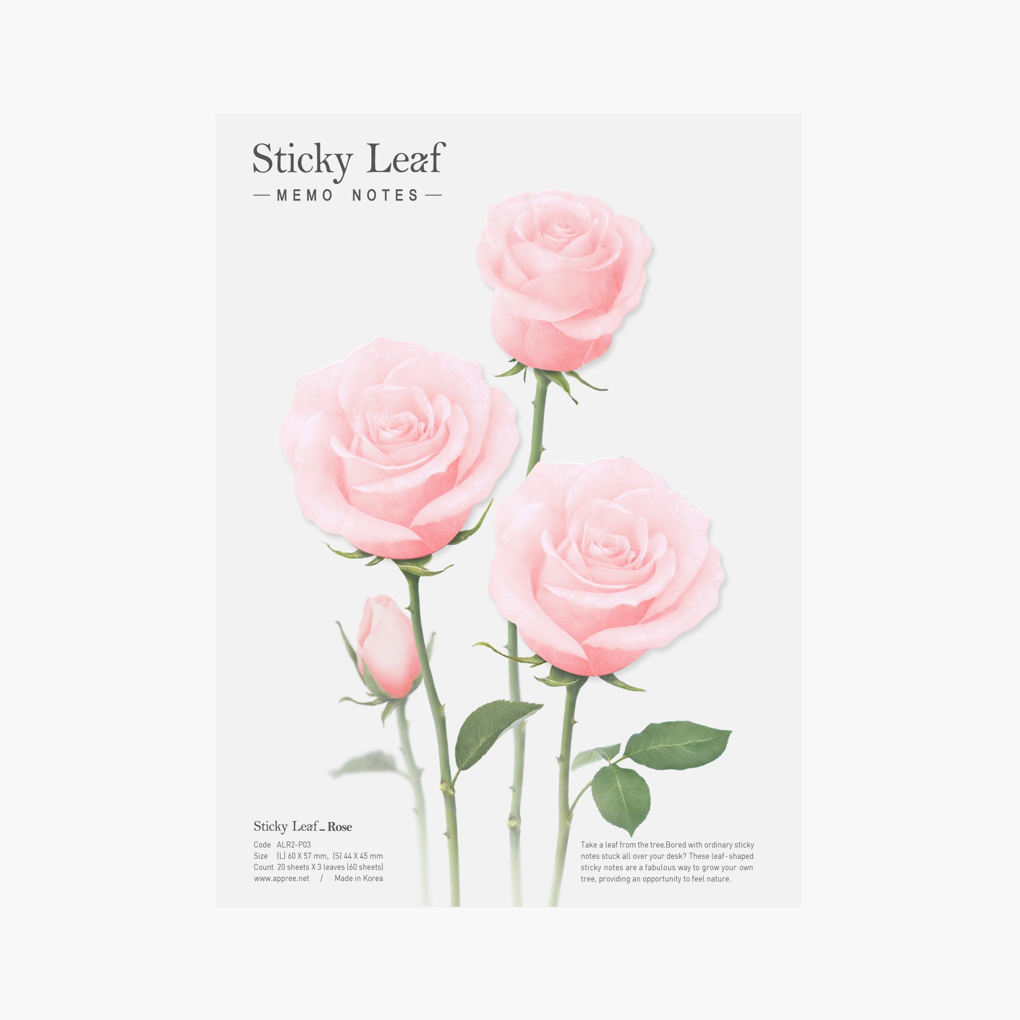 Appree - Sticky Notes | Pink Roses | Size L | Likely.es