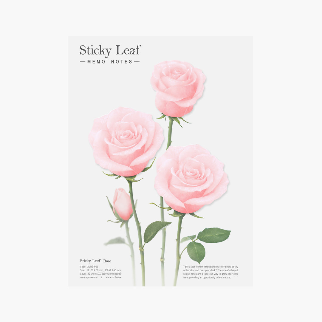 Appree - Notas Adhesivas | Rosas Rosadas | Tamaño L