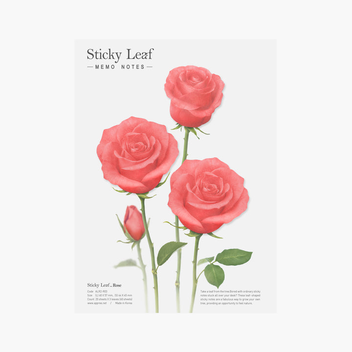 Appree - Notas Adhesivas | Rosas Rojas | Tamaño L