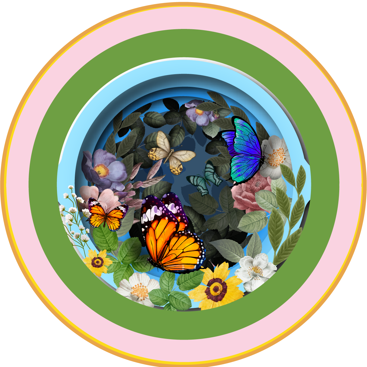 Alljoy Design - Tarjeta 3D taza de té | Mariposas