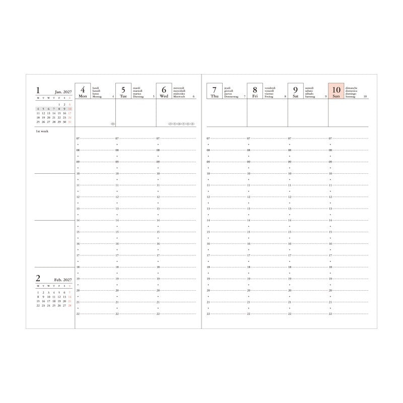 MARK'S - 2027 Vertical Weekly Planner | A6 | Japan Wave Navy