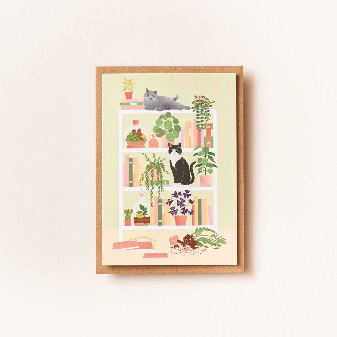 another studio - Greeting card | Cat shelf Double trouble