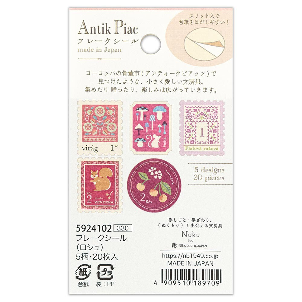 NB Co. Japan - Antik Piac Pegatinas de Sellos Vintage | Rosa